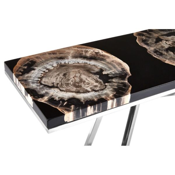 Guise Black Resin/Silver Legs Console Table - Image 4