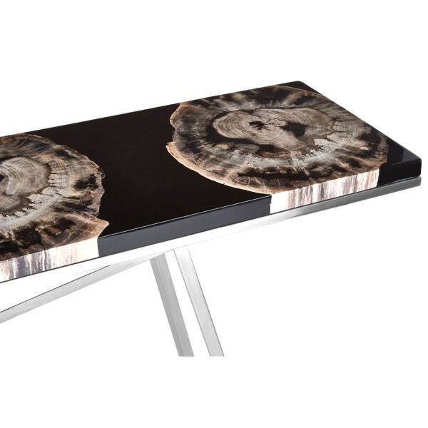 Guise Black Resin/Silver Legs Console Table - Image 5