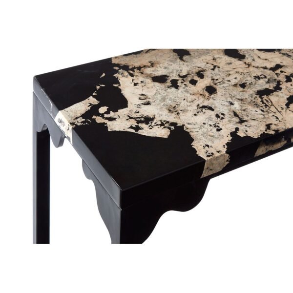 Guise Cheese Stone/Black Resin Console Table - Image 4