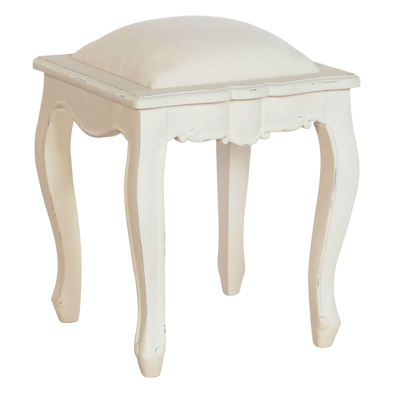 Loire White Stool LIVING ROOM Benches Stools Foot Stools   5502129 01 