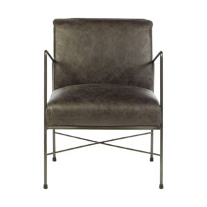 Albemarle Genuine Ebony Leather Dining Chair