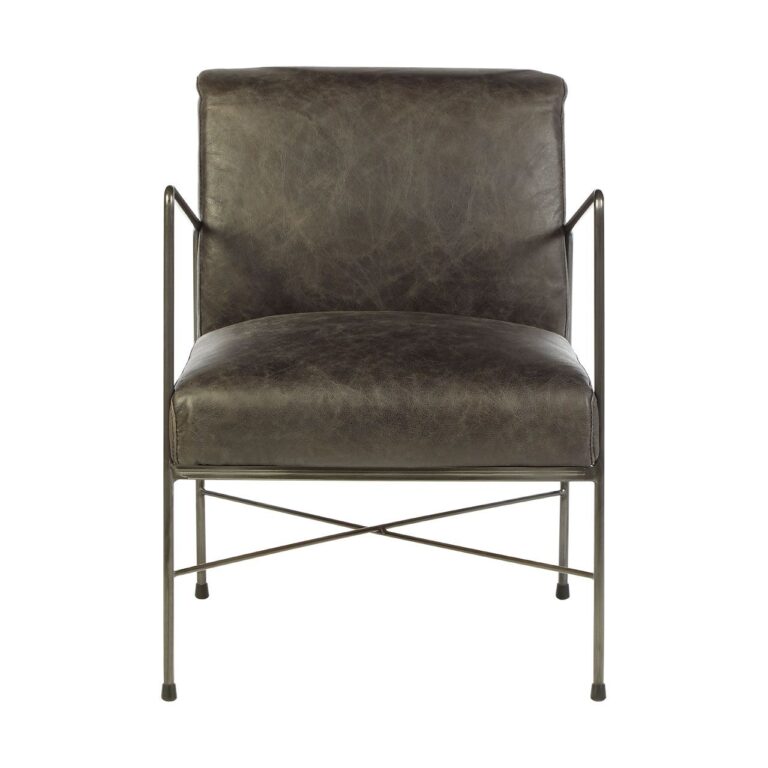 Albemarle Genuine Ebony Leather Dining Chair