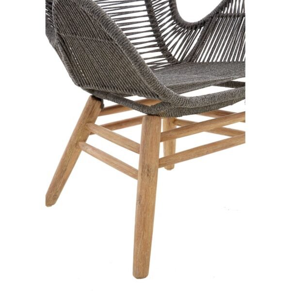 Khart Grey Rope Lounge Chair And Footstool - Image 8