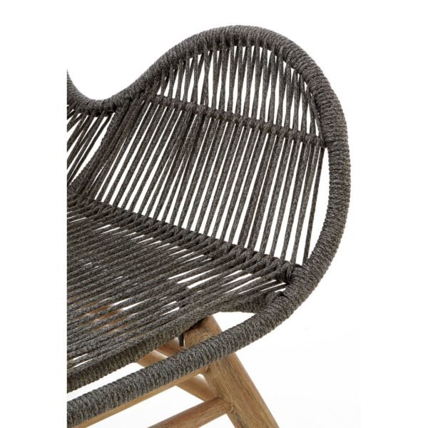 Khart Grey Rope Lounge Chair And Footstool - Image 9