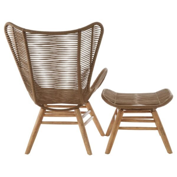 Khart Latte Rope Lounge Chair And Footstool - Image 4