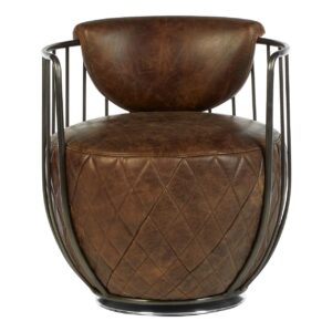 Albemarle Brown Leather Swivel Chair