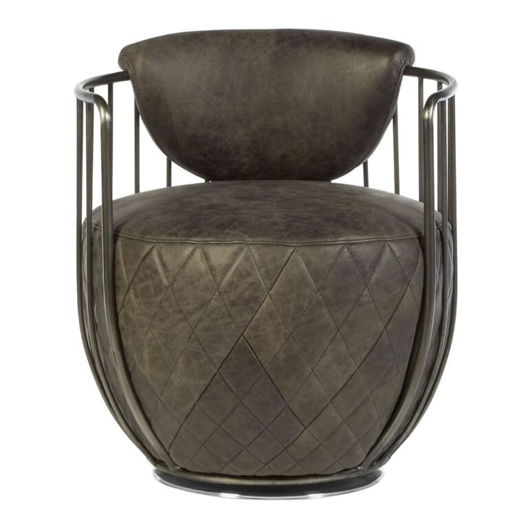 Albemarle Ebony Leather Swivel Chair