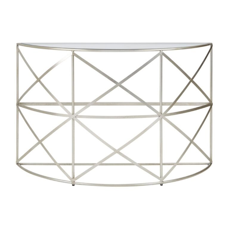 Urbia Silver Leaf Demilune Console Table
