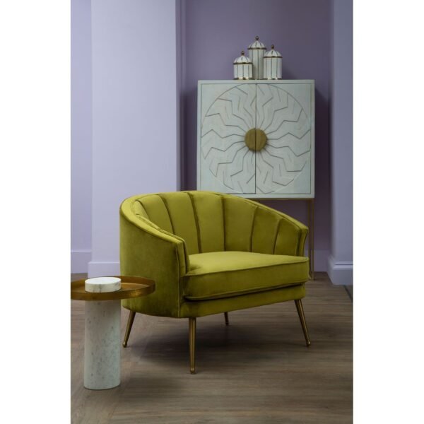 Langley Pistachio Velvet Chair - Image 6