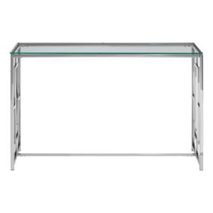 Alia Clear Glass / Silver Base Console Table