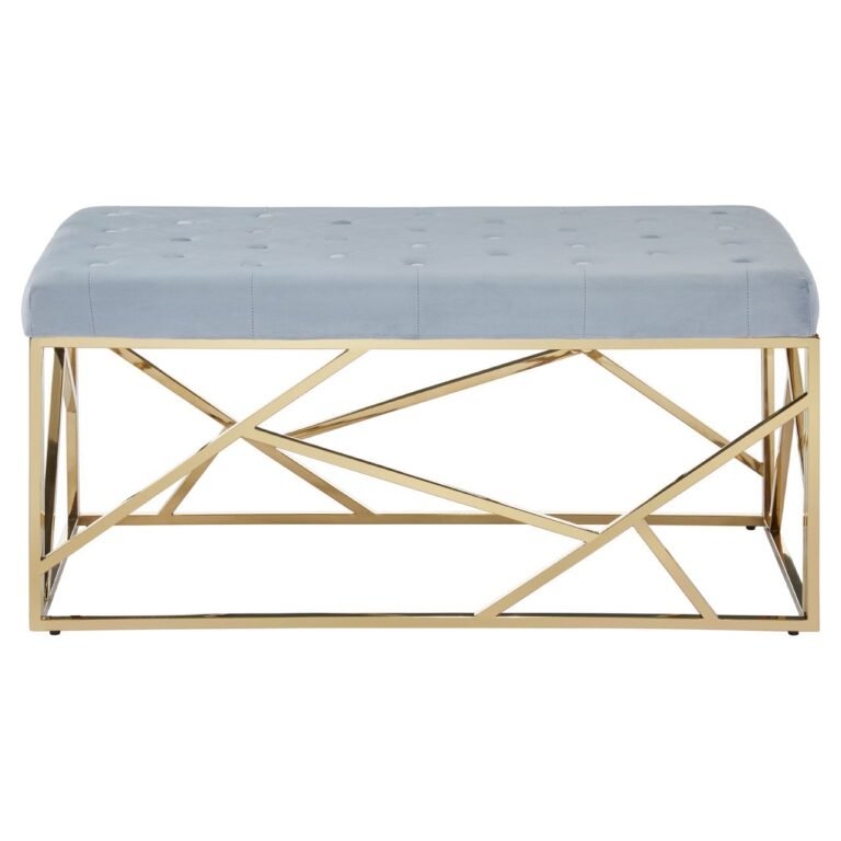 Alia Gold / Powder Blue Velvet Bench