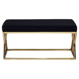 Alia Black Seat / Gold Finish Frame Bench