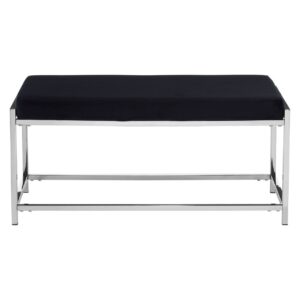 Alia Black Seat / Silver Metal Frame Bench