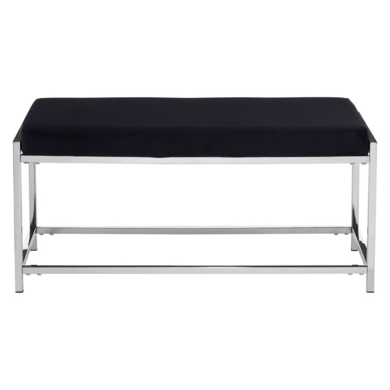 Alia Black Seat / Silver Metal Frame Bench