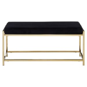 Alia Black Seat /Gold Finish Frame Bench