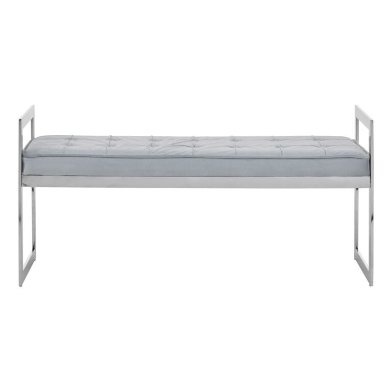 Alia Powder Blue / Silver Finish Bench