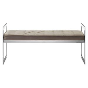 Alia Mink Velvet / Silver Finish Bench