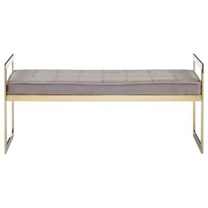 Alia Mink Seat / Gold Metal Frame Bench