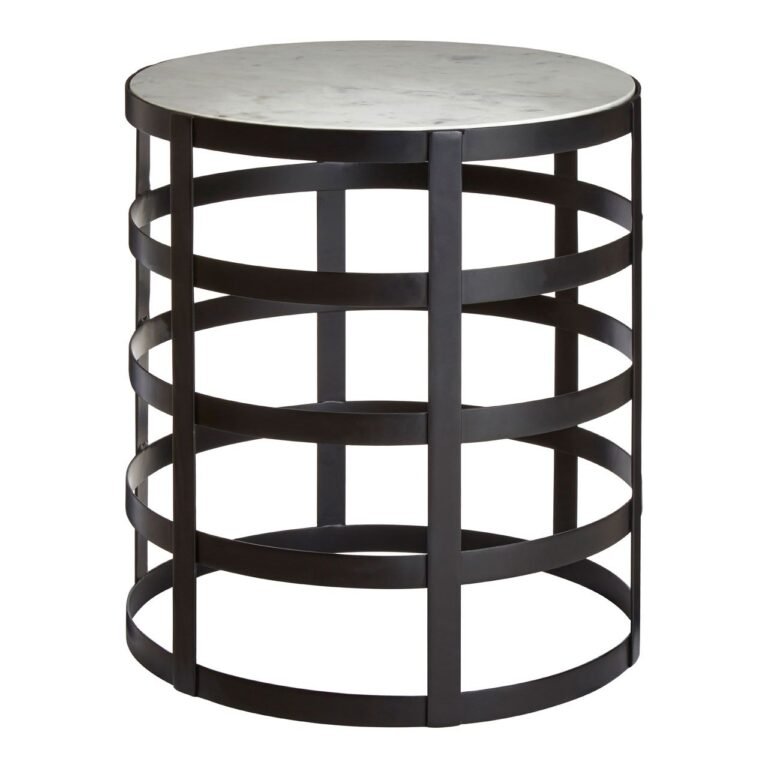 Porib Side Table With Grid Frame