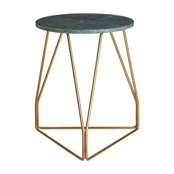 Corra Side Table With Green Marble Top - LIVING ROOM, Side Tables ...