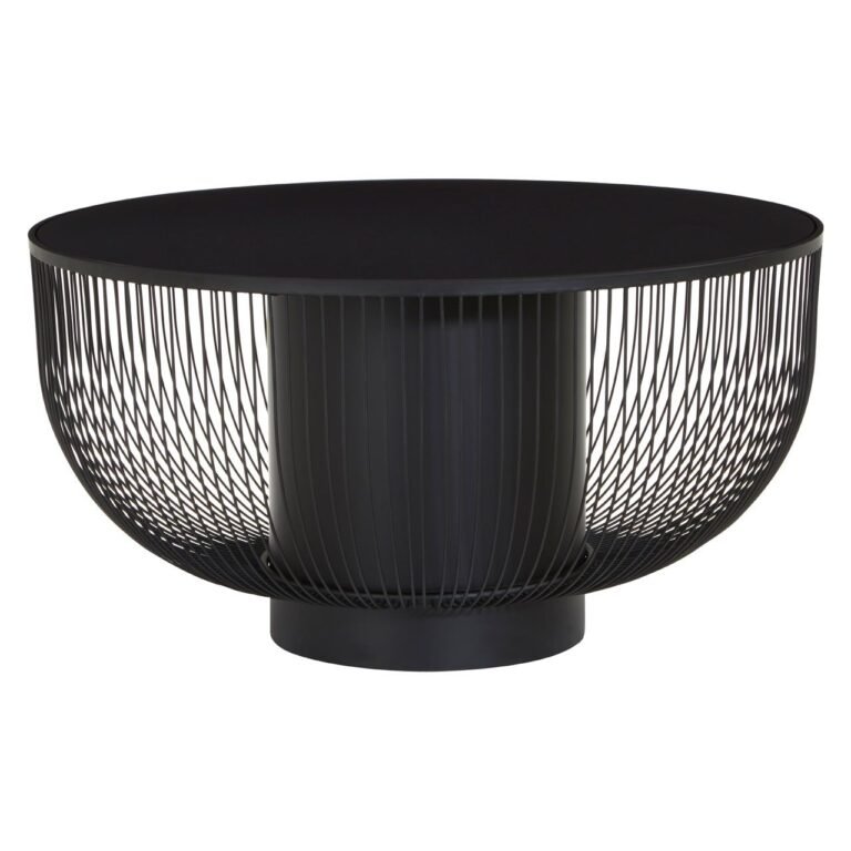 Mossley Coffee Table With Black Glass Top