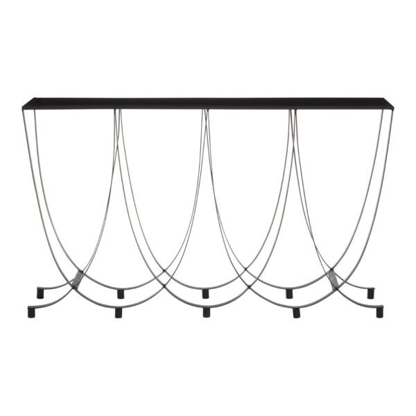 Mossley Console Table With Black Glass Top