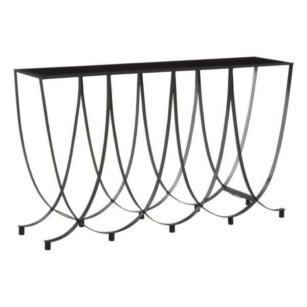 Mossley Console Table With Black Glass Top - Image 2