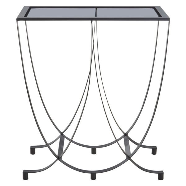 Mossley Side Table With Grey Glass Top