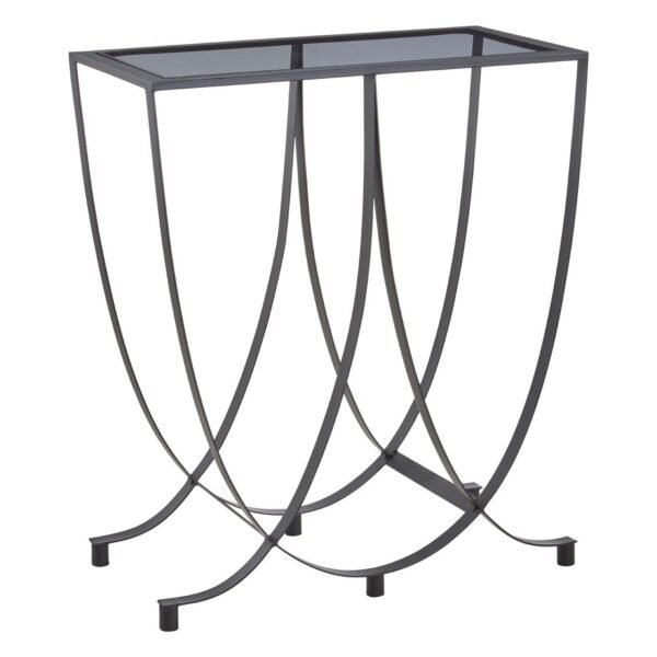 Mossley Side Table With Grey Glass Top - Image 3