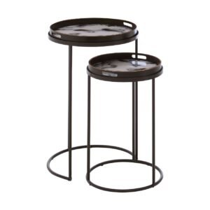 Pelina Set Of 2 Marble Effect Nesting Tables