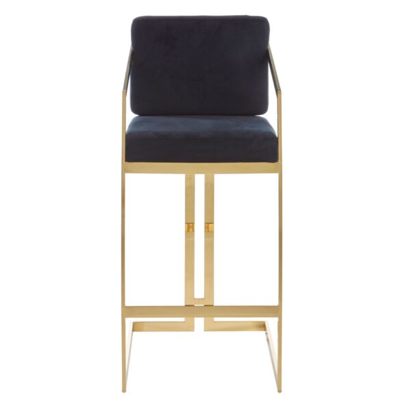 Hamil Black And Gold Finish Bar Stool