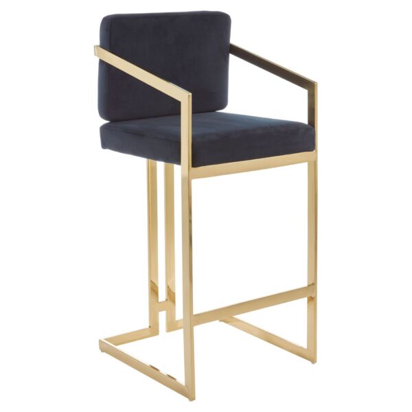 Hamil Black And Gold Finish Bar Stool - Image 2