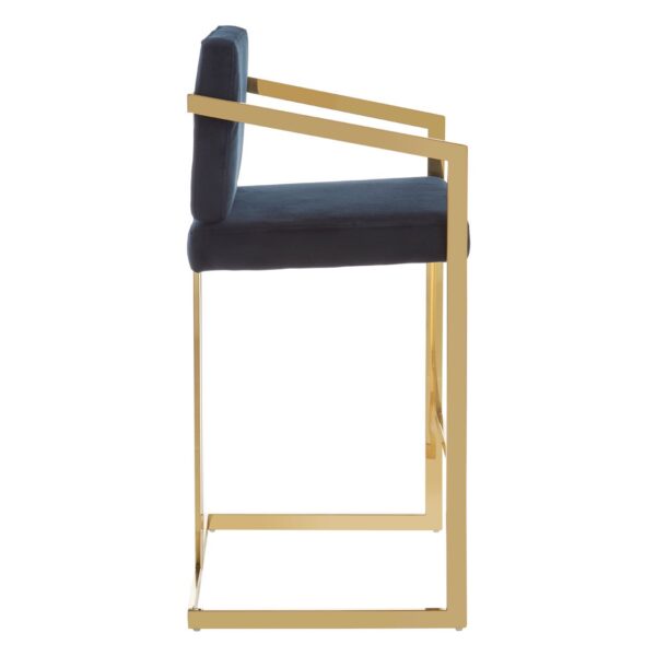 Hamil Black And Gold Finish Bar Stool - Image 3