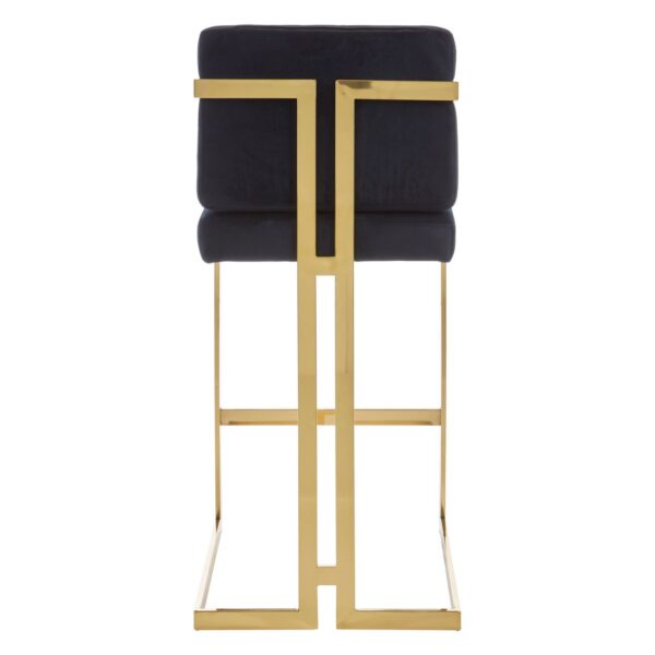 Hamil Black And Gold Finish Bar Stool - Image 4