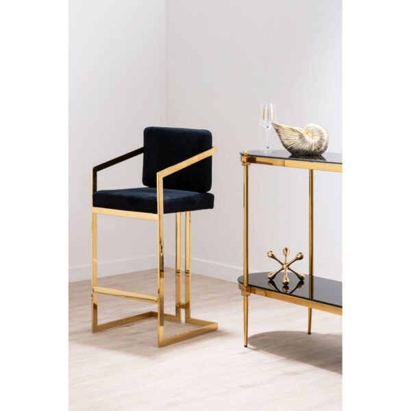 Hamil Black And Gold Finish Bar Stool - Image 5