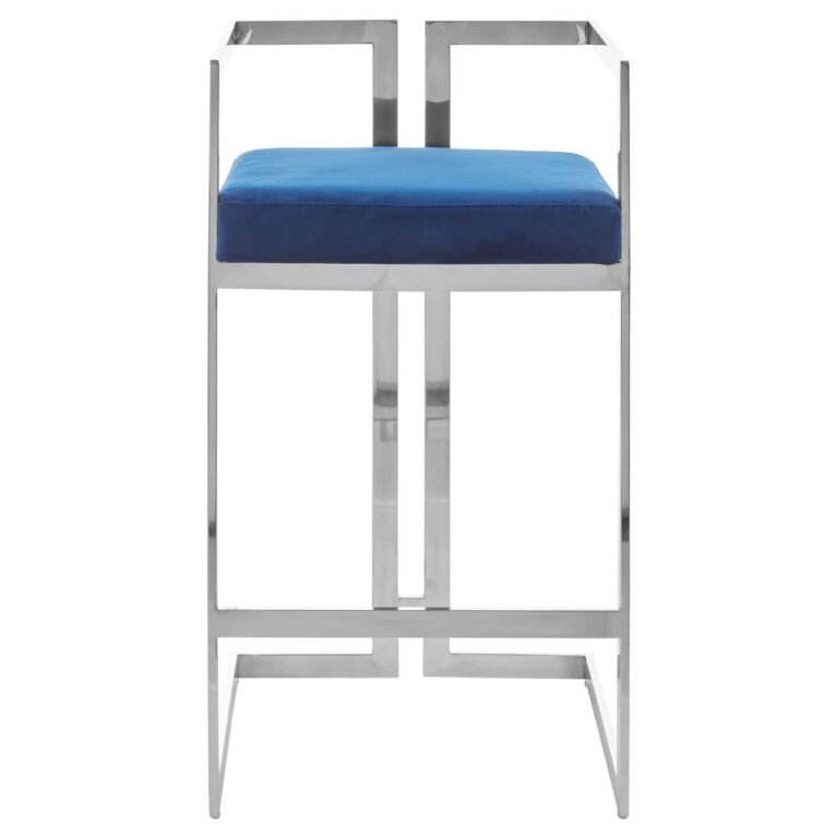 Hamil Blue Velvet Bar Stool