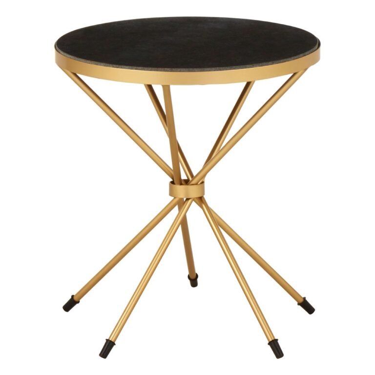 Foxley Black Marble Top Side Table