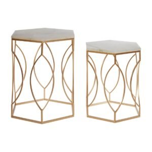 Bou Set Of 2 Avantis Marble Side Tables