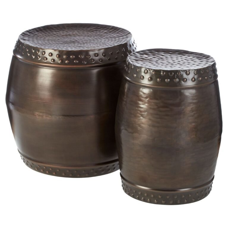Foxley Set Of 2 Drum Style Side Tables