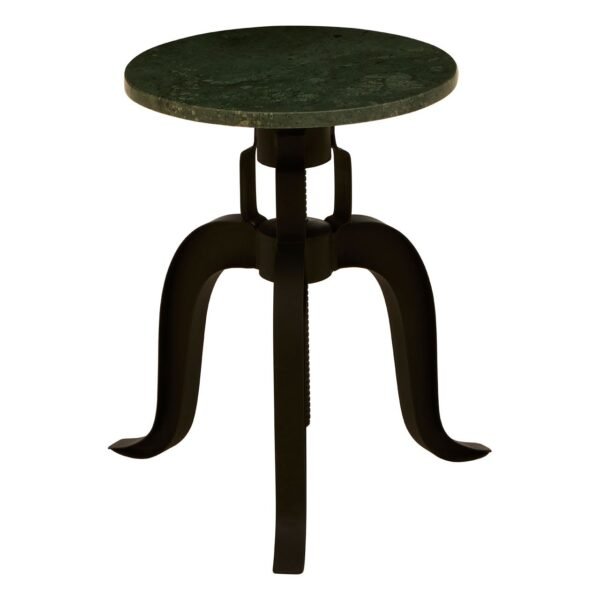 Grayson 3 Leg Bar Stool With Green Marble Top - Image 2