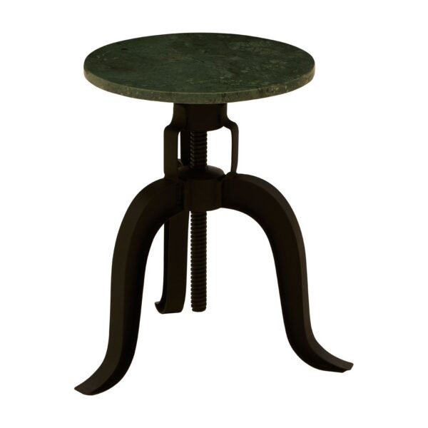 Grayson 3 Leg Bar Stool With Green Marble Top - Image 3