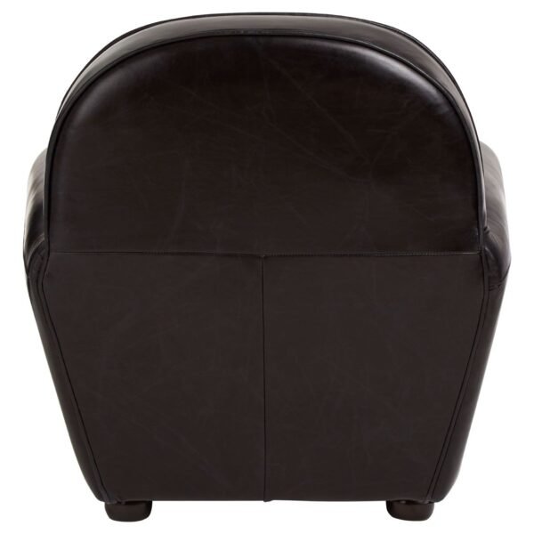 Borgault Black Leather Classic Armchair - Image 4