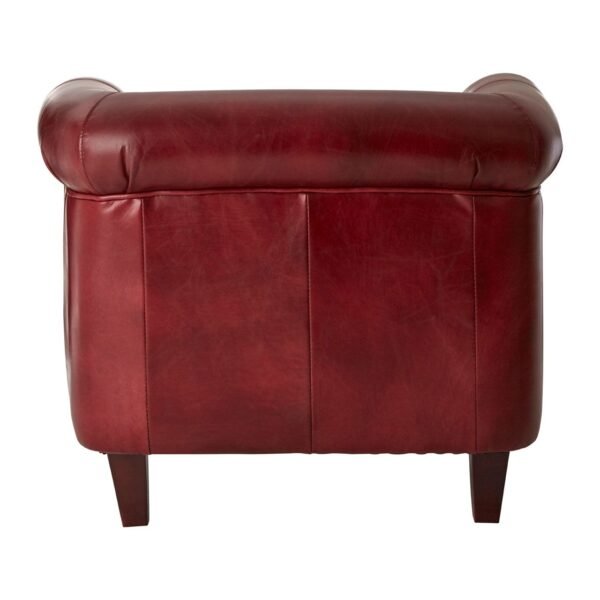 Borgault Red Leather Armchair - Image 4