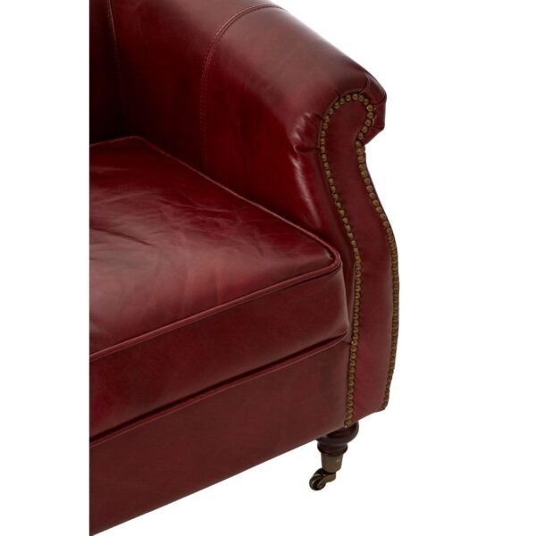 Borgault Red Leather Armchair - Image 6