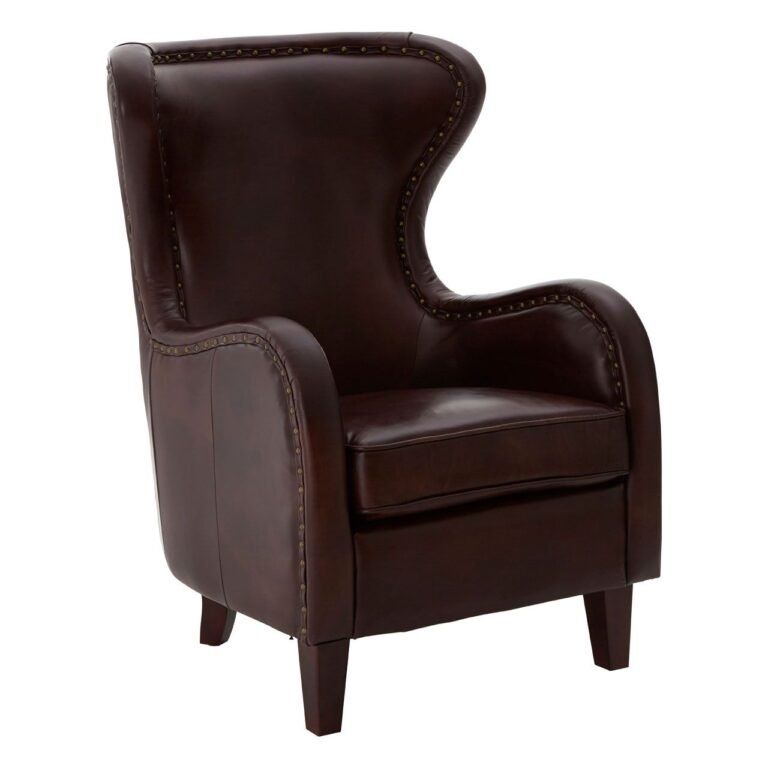 Borgault Dark Coffee Leather Armchair