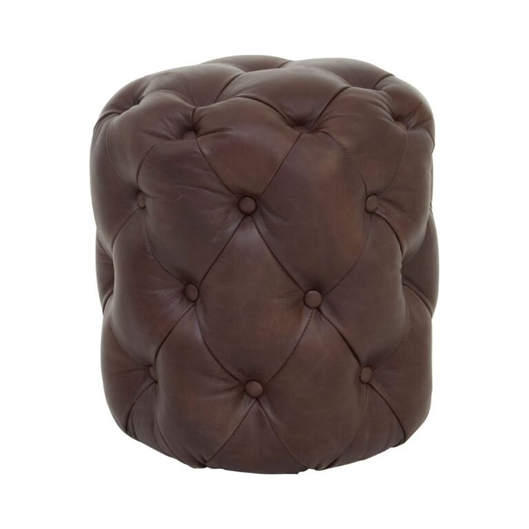 Borgault Coffee Leather Stool