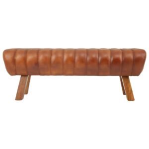 Olk Buffalo Tan Leather Gym Stool