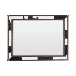 Black/White Oie Genuine Cowhide Wall Mirror