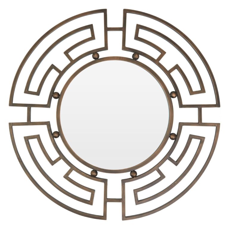 Alber Bronze Metal Frame Round Wall Mirror
