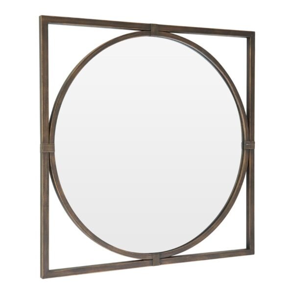 Aire Bronze Metal Frame Square Wall Mirror - Image 2